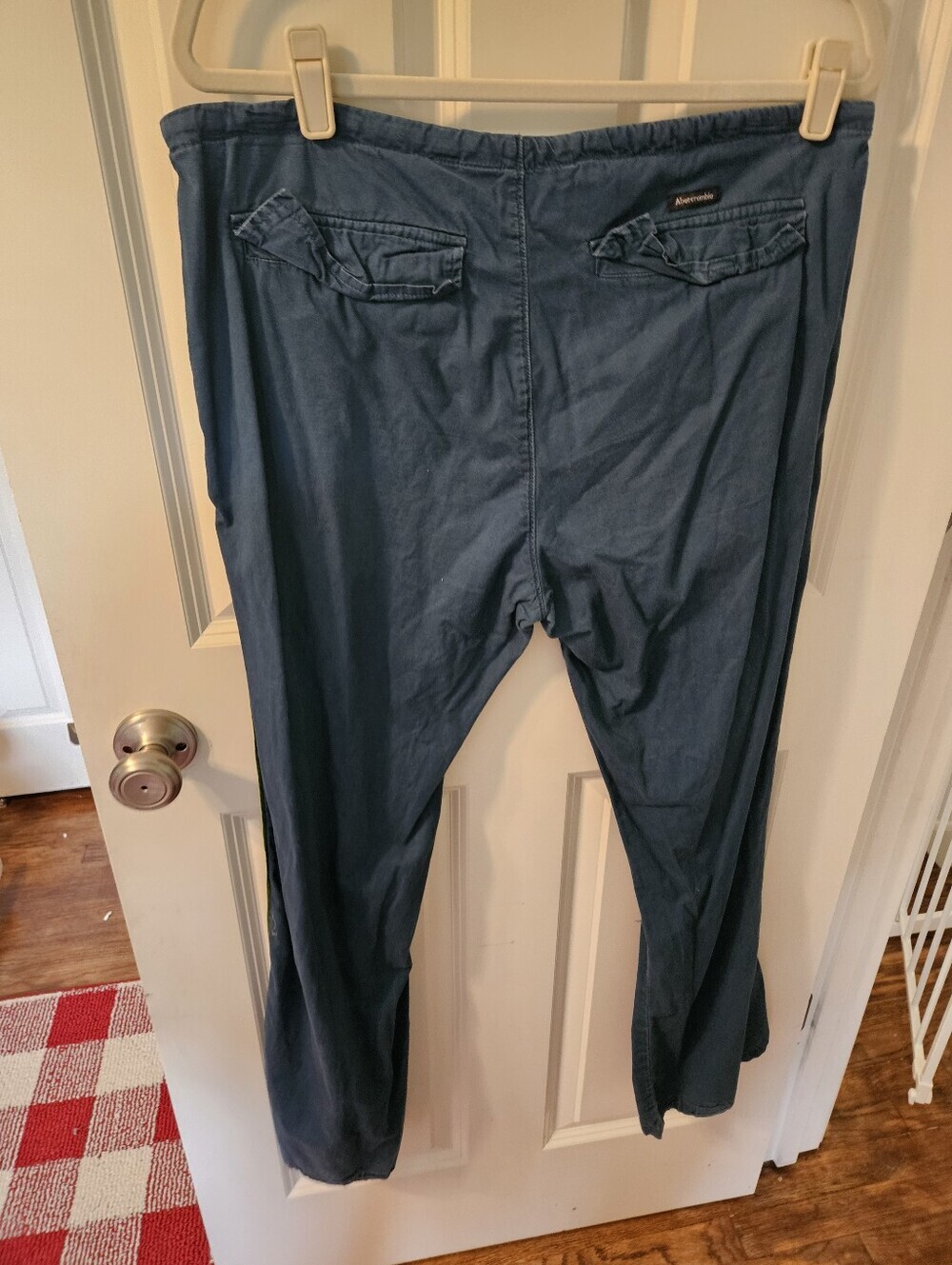 Abercrombie Vintage Y2k Super Low Rise Drawstring Pants With Stripe - Picture 2 of 4